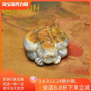 紫润轩新疆和田玉籽料龙龟吊坠虎皮满皮灵龟独籽守护挂件衣锦荣归