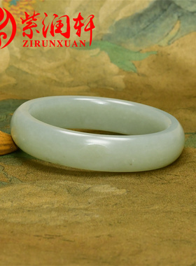 已结缘新疆和田玉籽料手镯老熟高青白真皮玉镯哑光60 5MM收藏级