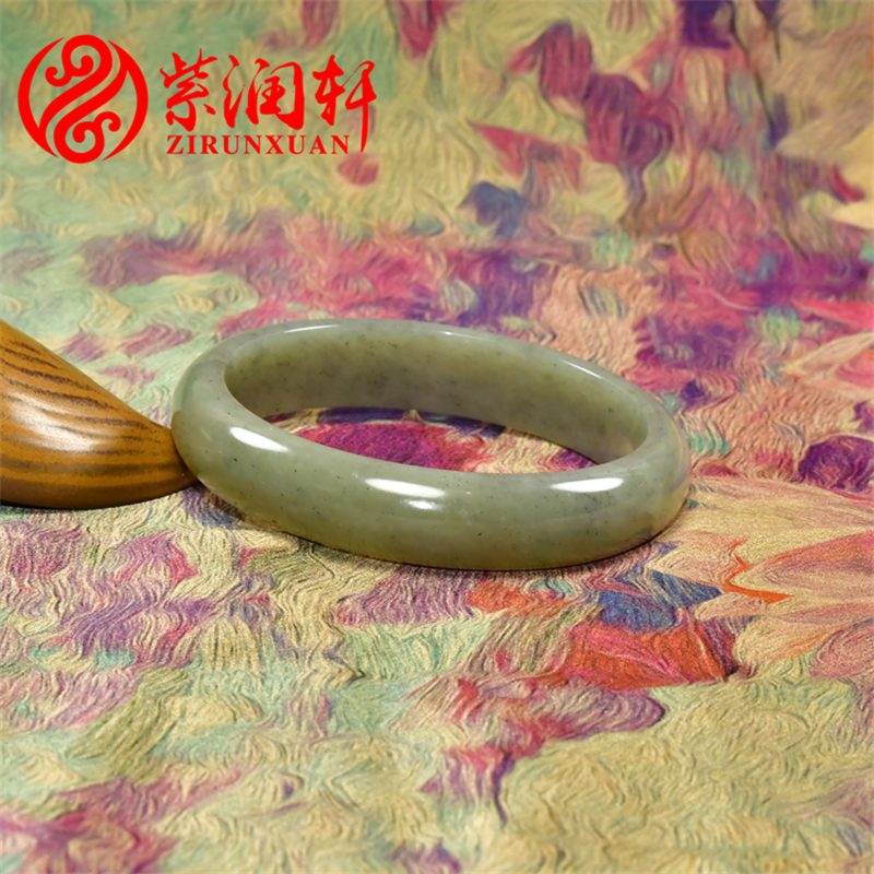 和田玉青白青花籽料手镯