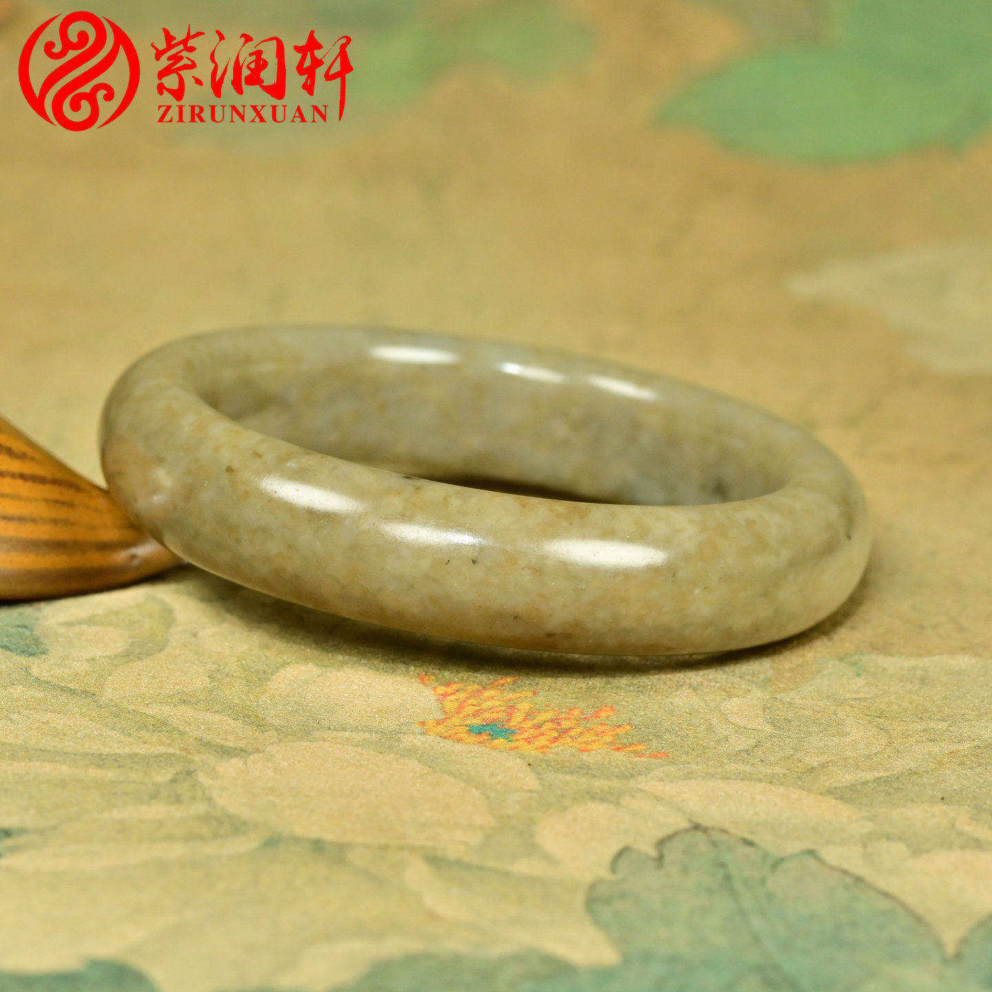 紫润轩新疆和田玉糖玉籽料手镯58MM复古哑光老熟糖黄玉真品收藏级