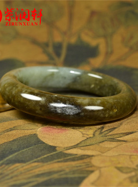 和田玉糖青白籽料手镯闪青花四色