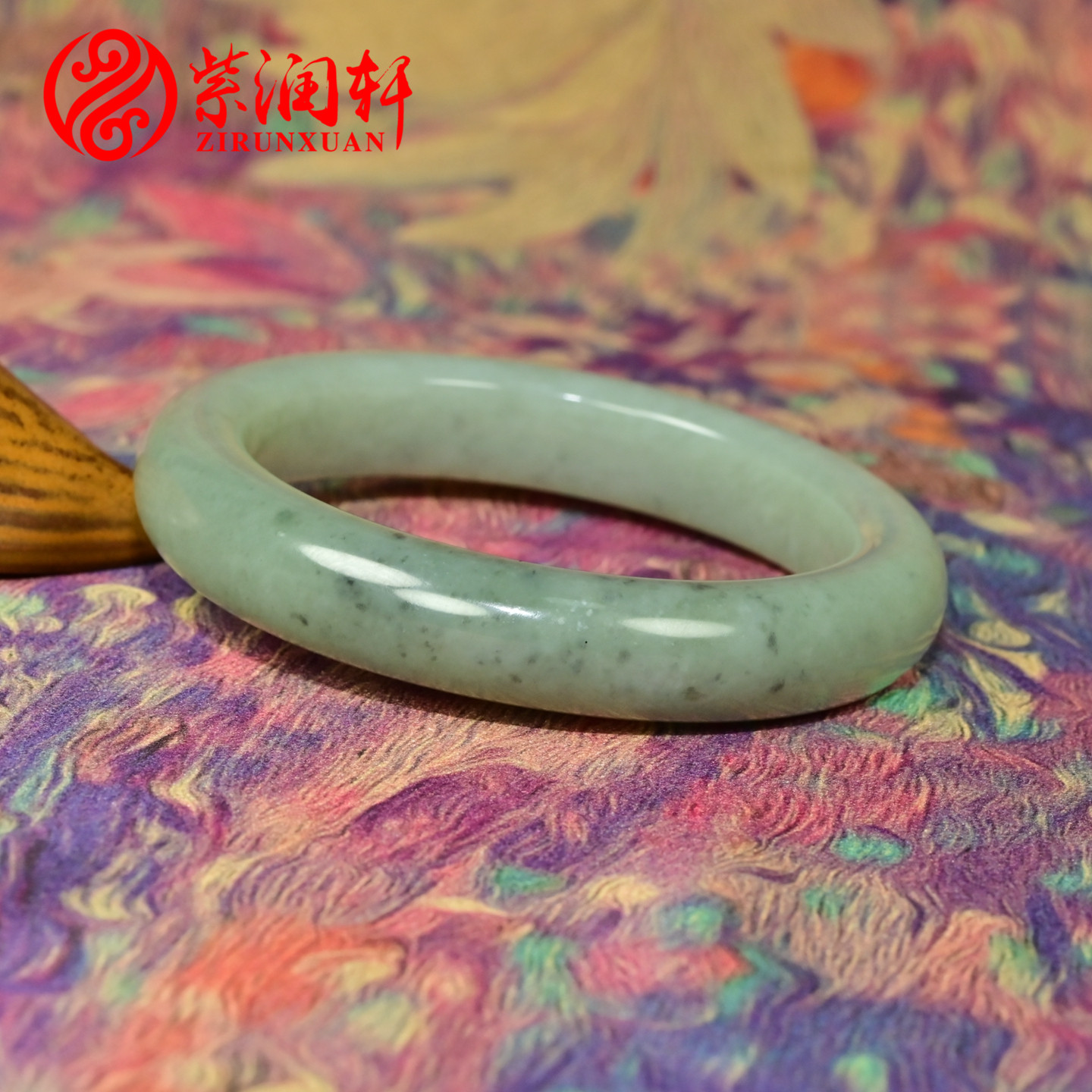 和田玉青白青花手镯飘翠且末料