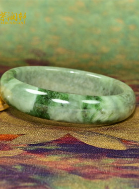 和田玉手镯且末黑羊洞料翠青