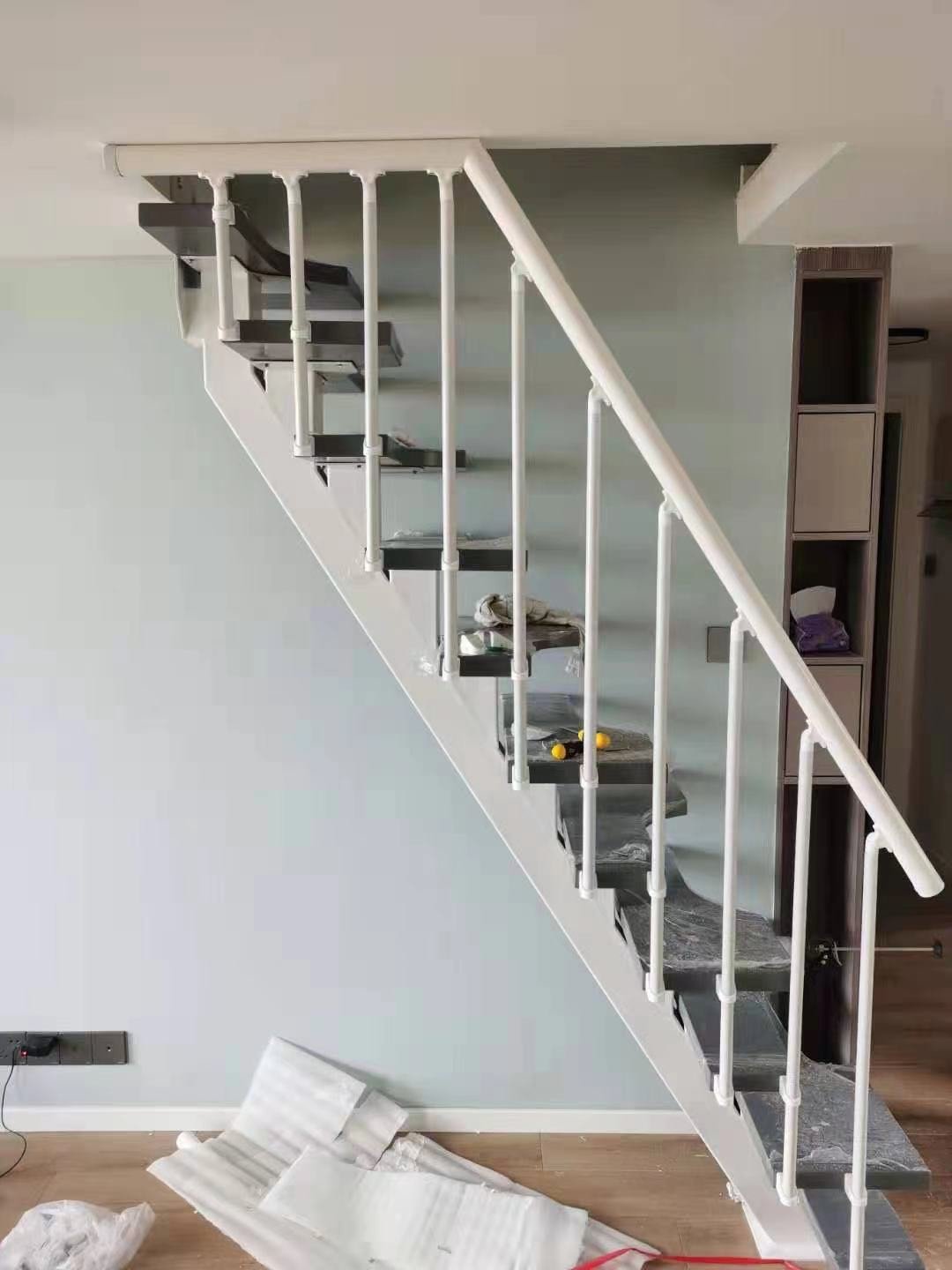 整体家用小户型旋转阁楼钢木实木楼梯错步左右步迷你直梯定制安装