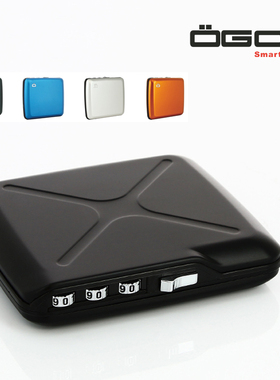 正品法国原装进口OGON铝制金属钱包密码锁防盗卡包男女士创意卡盒