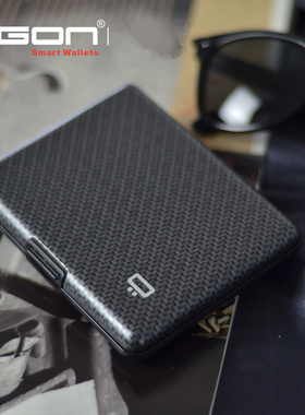 进口法国OGON铝制金属卡盒大容量防盗刷钱包防消磁rfid卡包驾驶证