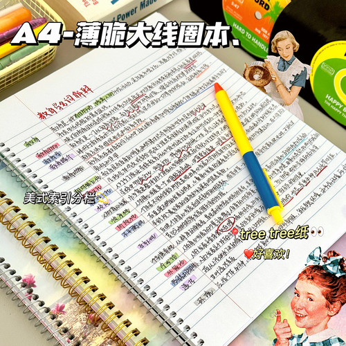 凯萨工厂外单A4薄脆大线圈本子