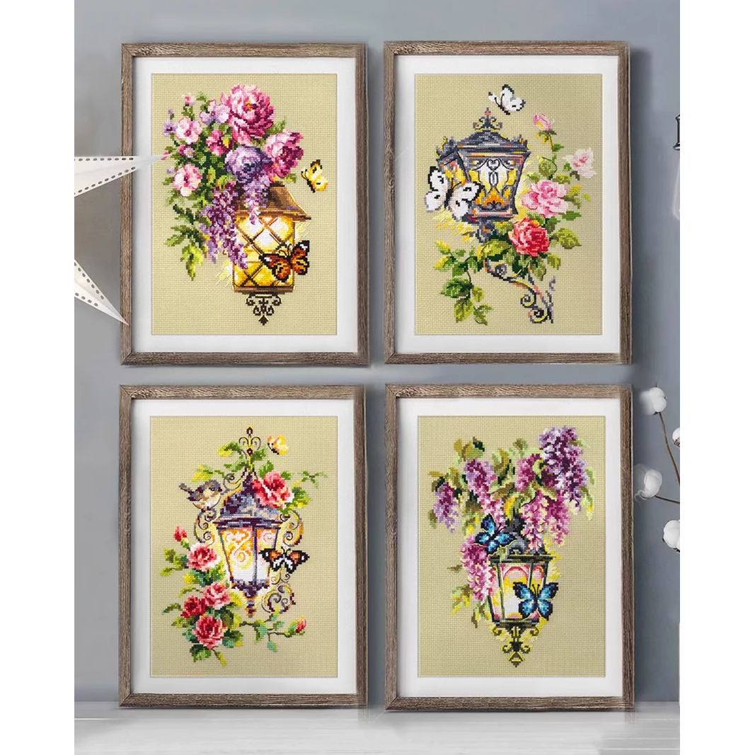 【CC-壁灯与鲜花系列】十字绣2025新款小件线绣客厅餐厅简单新手