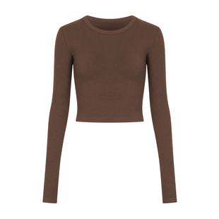 自制基础百搭小圆领长袖打底修身显瘦上衣春秋2025新款809