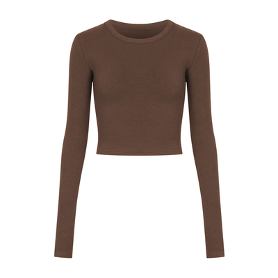 自制基础百搭小圆领长袖打底修身显瘦上衣春秋2025新款809