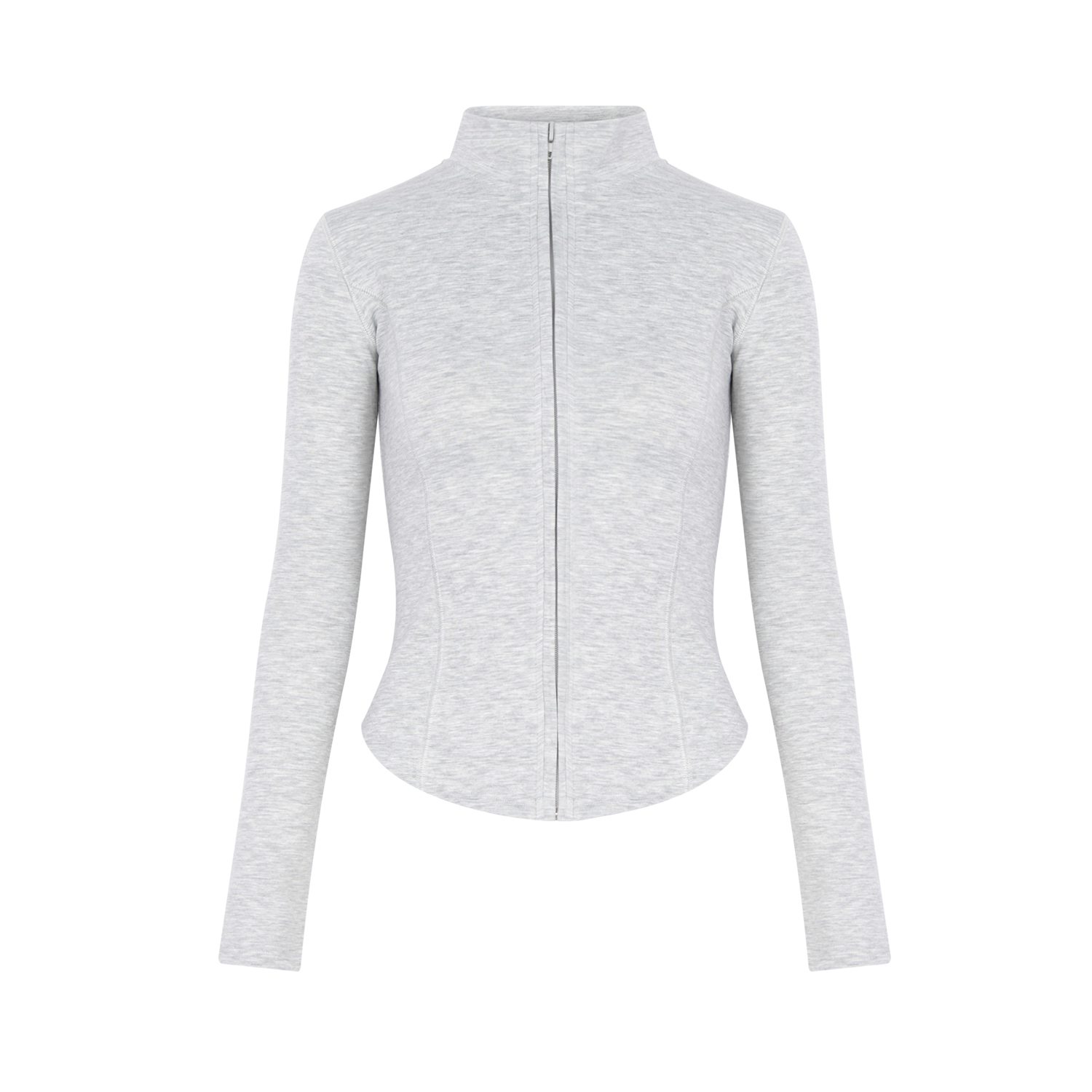 拉链立领长袖修身空气层上衣纯色百搭运动瑜伽外套春秋款百搭开衫