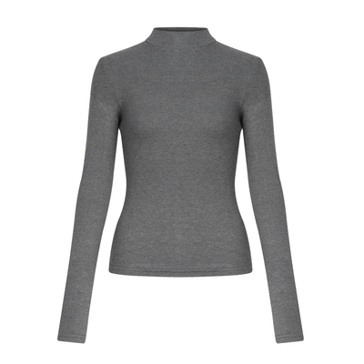 自制高弹力修身加绒保暖内搭女半高圆领紧身打底衫秋冬671