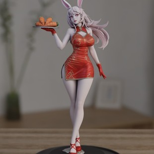 白模GK白胚手办练手拼装高精兔女郎3D打印游戏手办白模手办gk白模