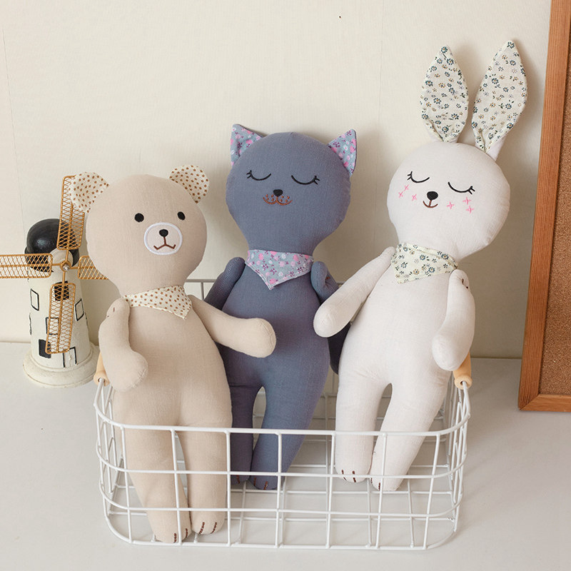 ins毛绒安抚公仔兔子小熊睡眠娃娃女孩子生日礼物送女生拍摄道具,玩具/童车/益智/积木/模型,毛绒/玩偶/公仔/布艺类玩具,淘宝优惠券,粉丝福利购,淘宝优惠卷