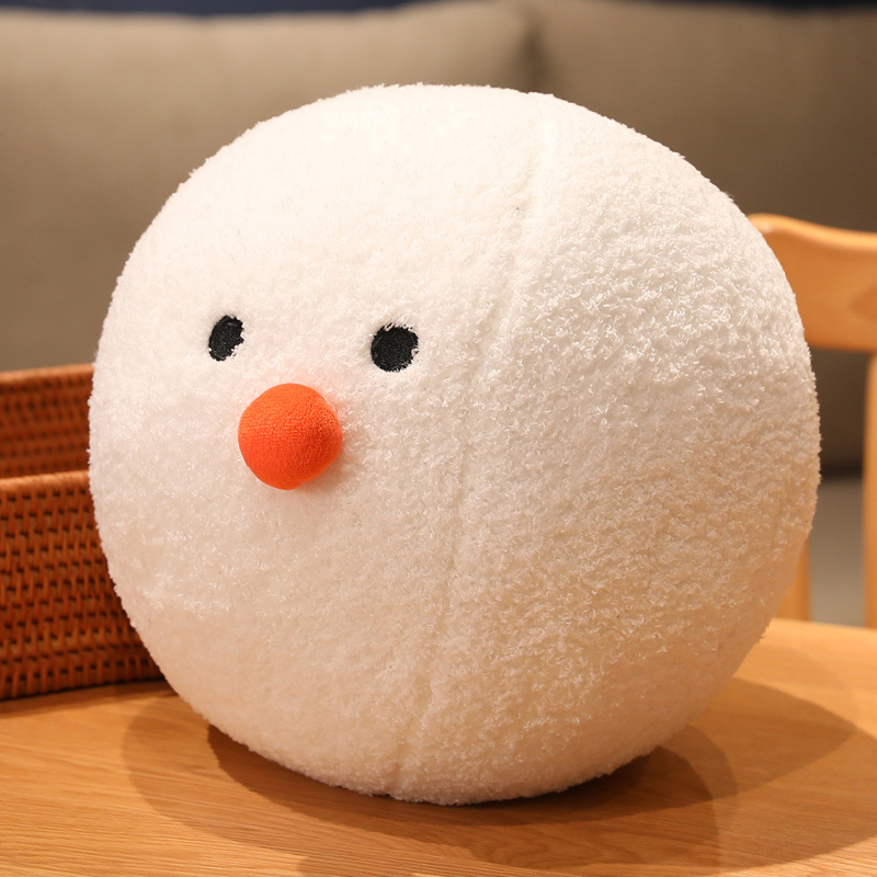 可爱雪球抱枕雪人公仔沙发靠枕