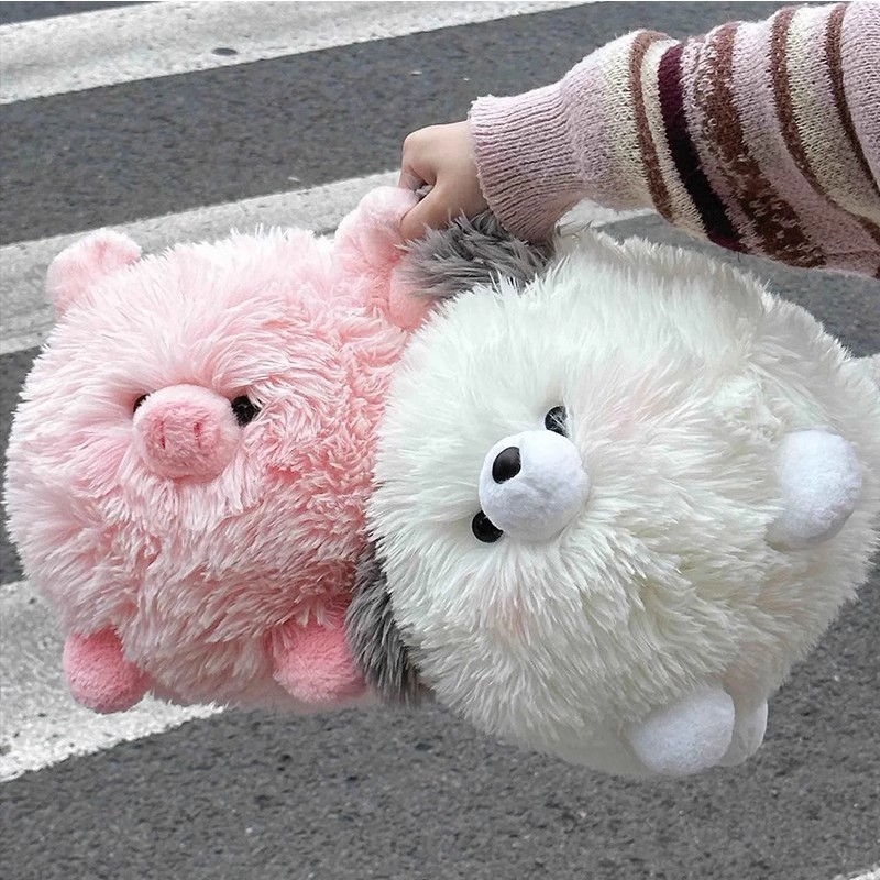 圆滚滚小狗公仔柔软毛绒玩具可爱小猪抱枕狗狗玩偶睡觉抱娃娃礼物