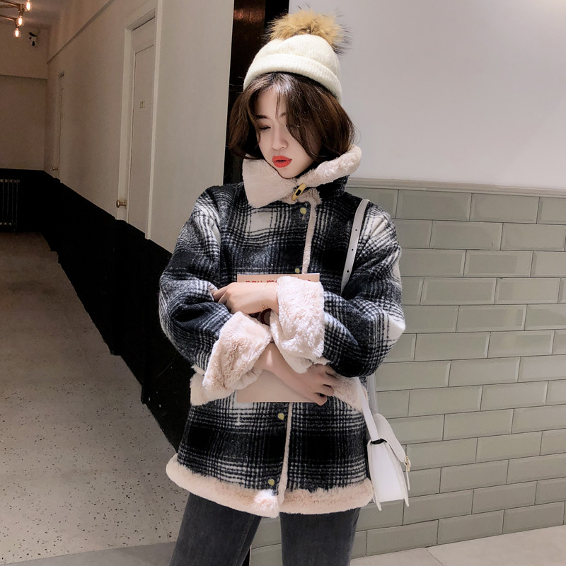 2018 Autumn and winter new pattern Korean Edition lattice Fur coat have cash less than that is registered in the accounts thickening Little overcoat Plush cotton-padded clothesin the Women's clothing/Boutique , Jacket  category - from Buy2taobao.com to provide professional Taobao agent buy service