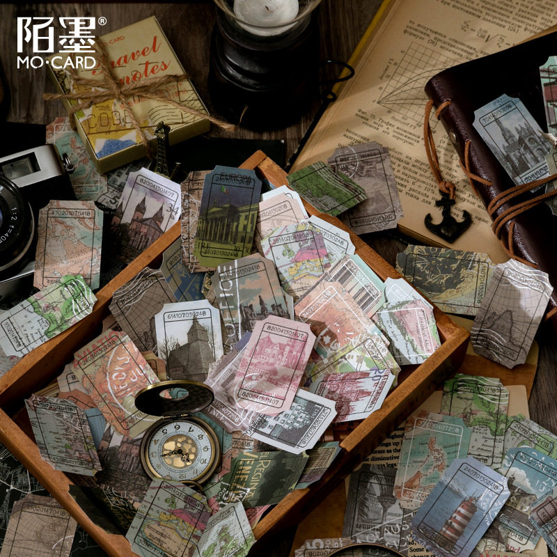 junk布纹纸复古英文手帐素材便签