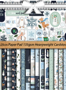 Carta Bella纸本冬季市场20x20cm20张复古素材纸手帐拼贴装饰diy