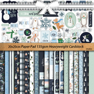 Carta Bella纸本冬季市场20x20cm20张复古素材纸手帐拼贴装饰diy