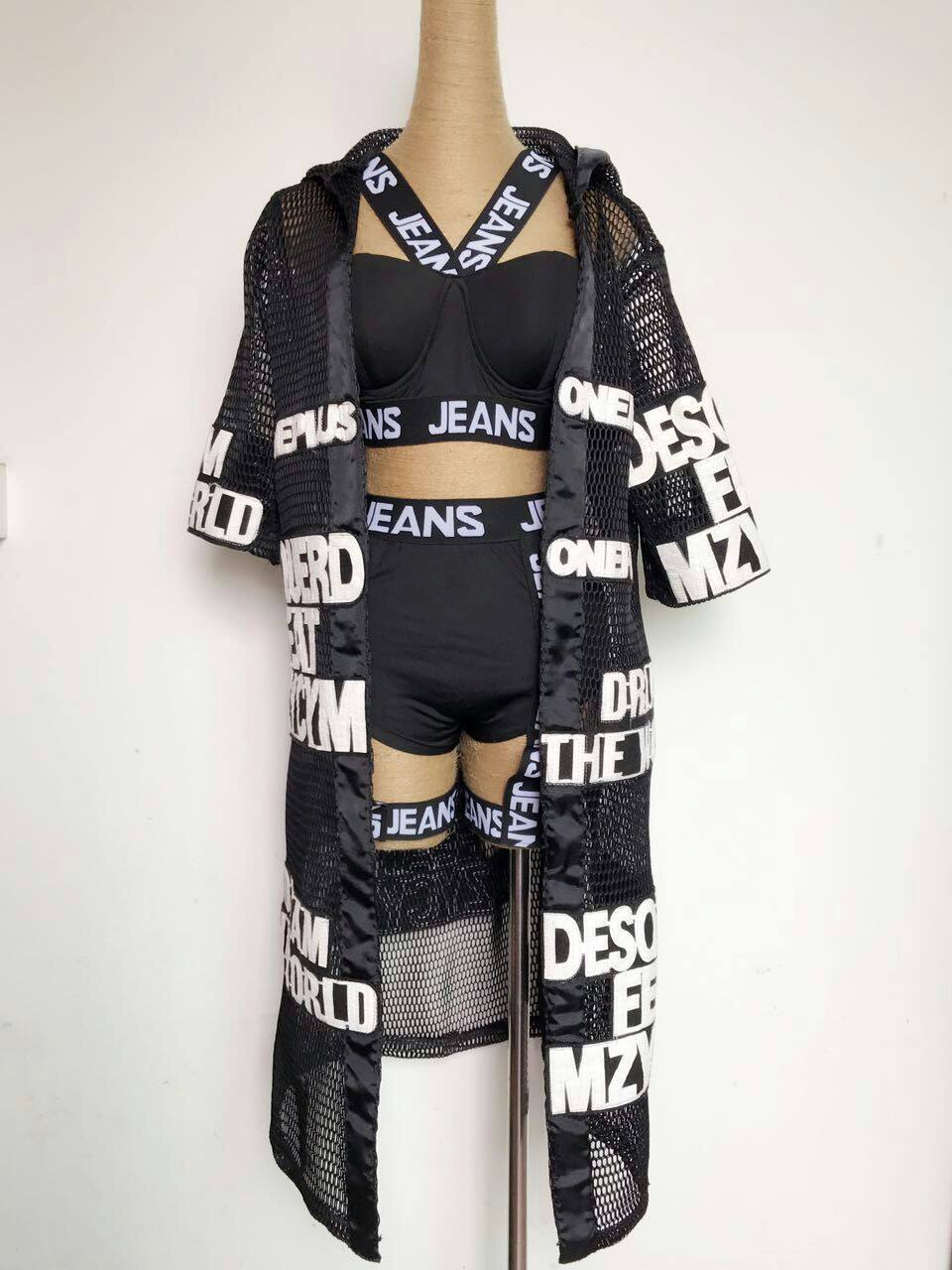 男女歌手长款风衣外套嘻哈爵士舞台装造型DJ夜店ds演出服装