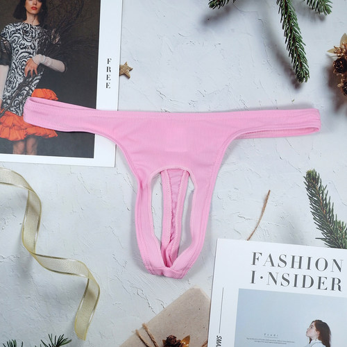 开裆内裤男士低腰镂空运动丁字裤