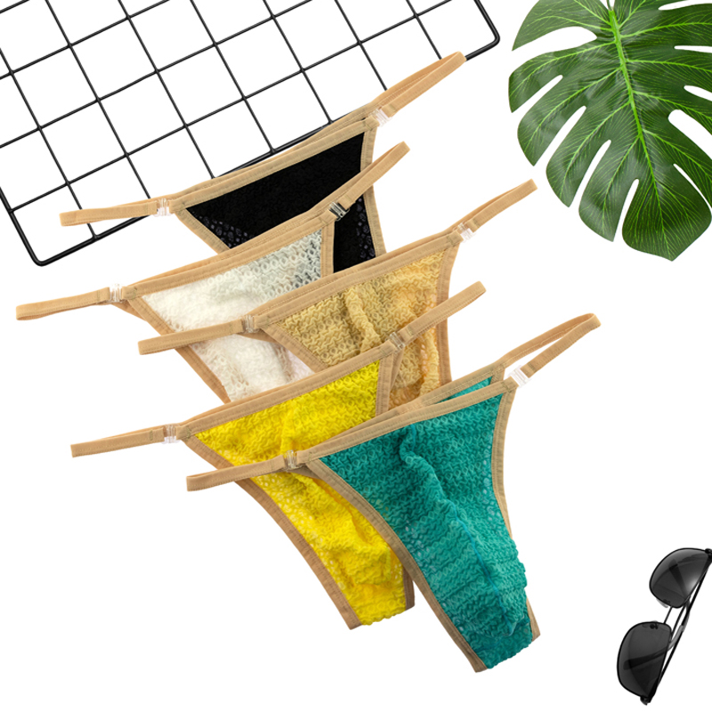 男士低腰性感薄款蕾丝速干丁字裤