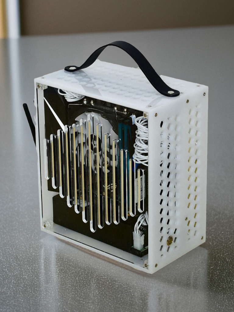现货包邮mini便携A4手提1U电源迷你ITX独显全透明侧透小主机箱 - Image 2