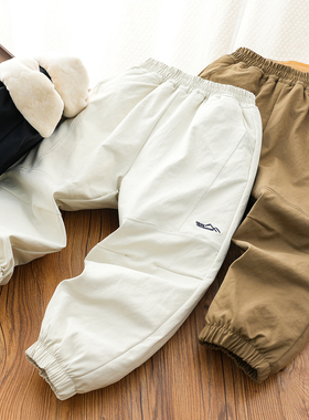 男童加厚棉裤儿童夹棉裤子冬装2025冬季新款中大童保暖休闲裤