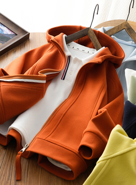 儿童秋装外套男童洋气拼接拉链开衫2025春秋款中大童防风连帽上衣