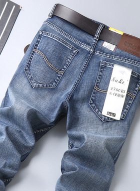 2025四季sulee牛仔裤男神弹力外贸修身直筒宽松复古高端商务简约