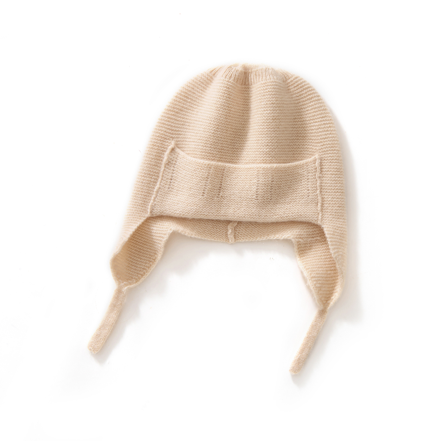 儿童秋冬100%山羊绒帽子男女纯色保暖针织帽时尚包头护耳飞行员帽