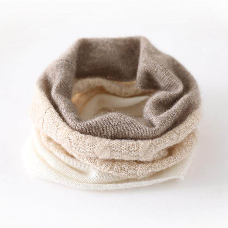 秋冬羊绒针织脖套女防寒保暖护颈椎时尚拼色韩版围巾套头小围脖男