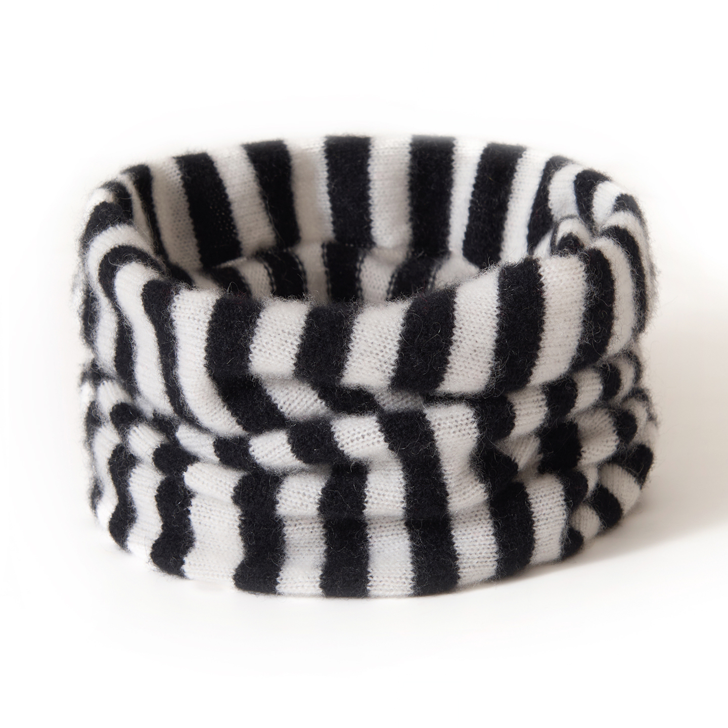 秋冬100%山羊绒针织脖套男女款围巾保暖护颈时尚百搭条纹套头围脖