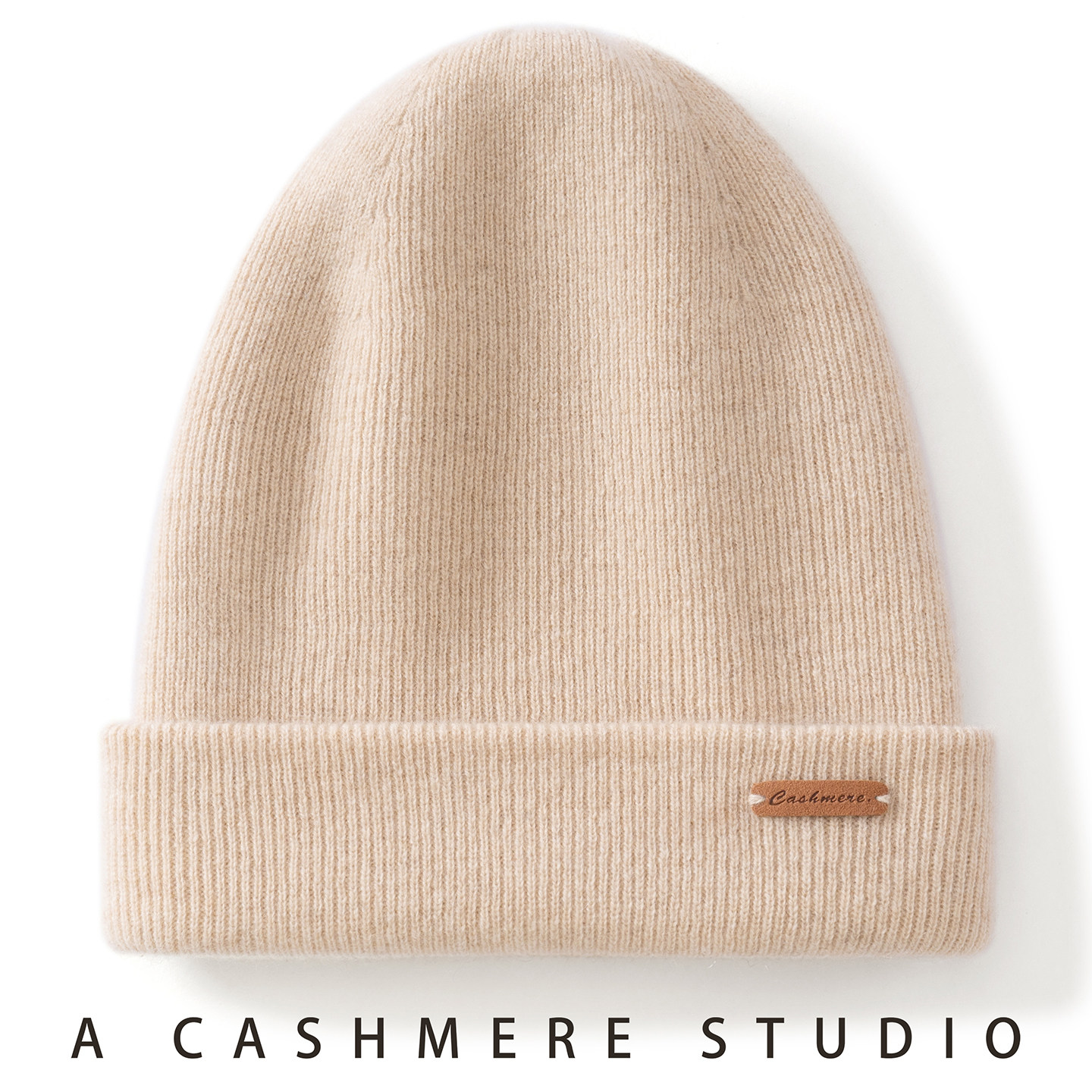 秋冬新款100%纯山羊绒帽子男女同款小头围纯色针织护耳包头防寒帽