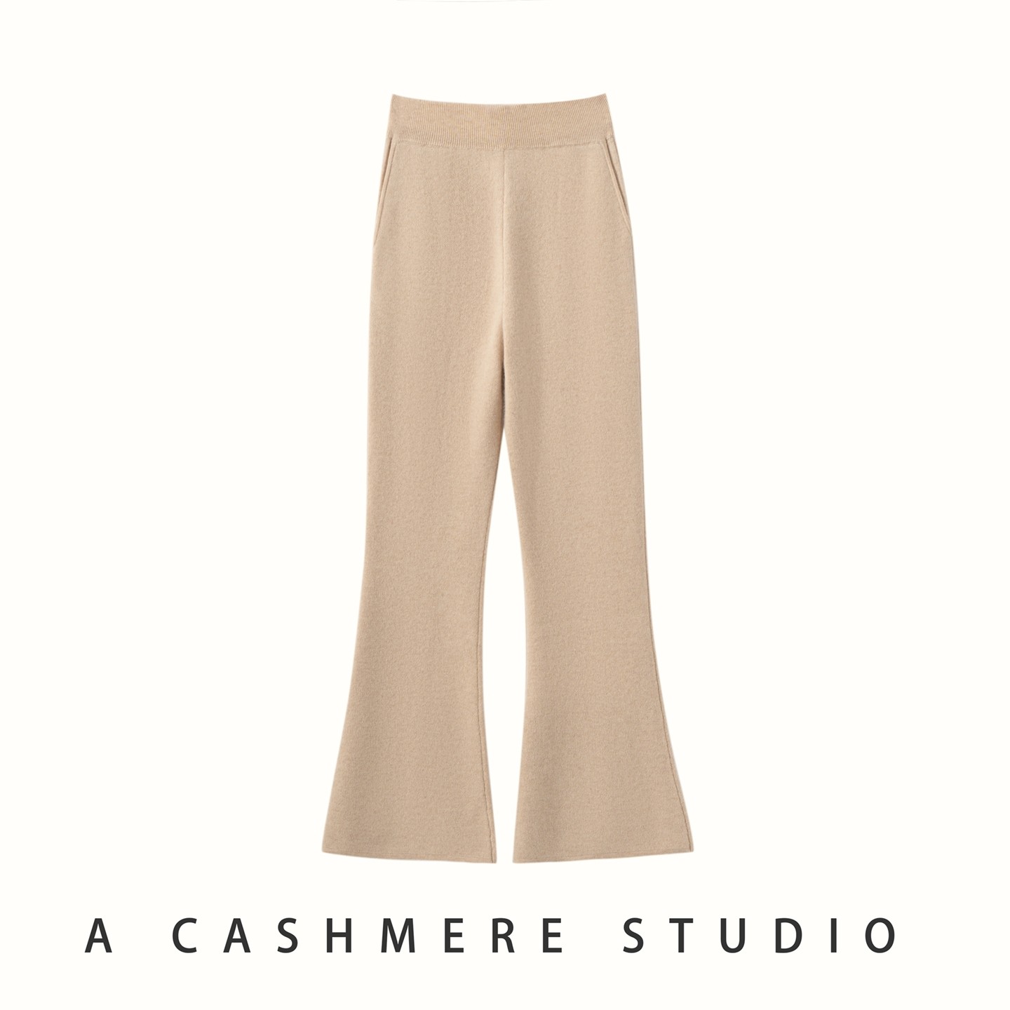 春秋新款100%纯山羊绒裤子女加厚高腰显瘦垂感小个子西装微喇裤