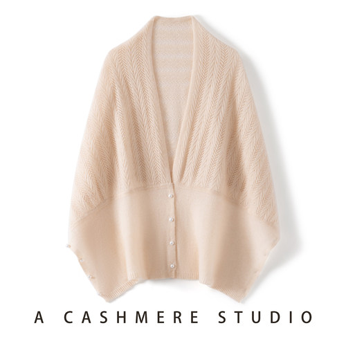 秋冬纯山羊绒保暖披肩围巾女