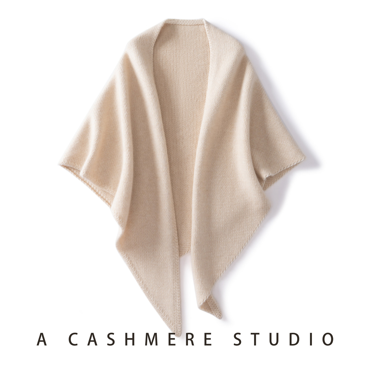 重磅八股加厚~100%纯山羊绒三角巾女士针织保暖外搭披风围巾围脖