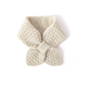 100%纯山羊绒小围巾小领结搭配保暖神器穿孔加厚护颈小围脖女