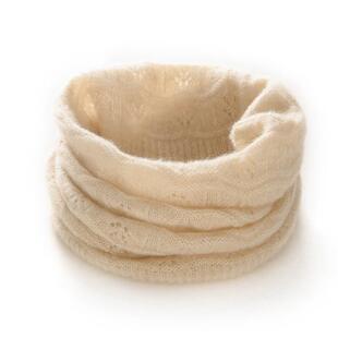 100%纯山羊绒脖套女保暖防寒护颈椎针织小围巾轻薄软糯镂空套头男