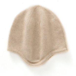 儿童秋冬新款100%纯山羊绒帽子男女童针织渔夫帽保暖护耳包头帽