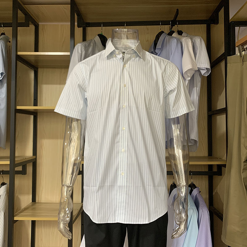 金利来男进口舒适修身短袖衬衫