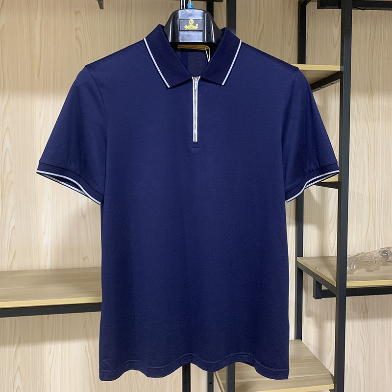 金利来男装夏季桑蚕丝混纺T恤