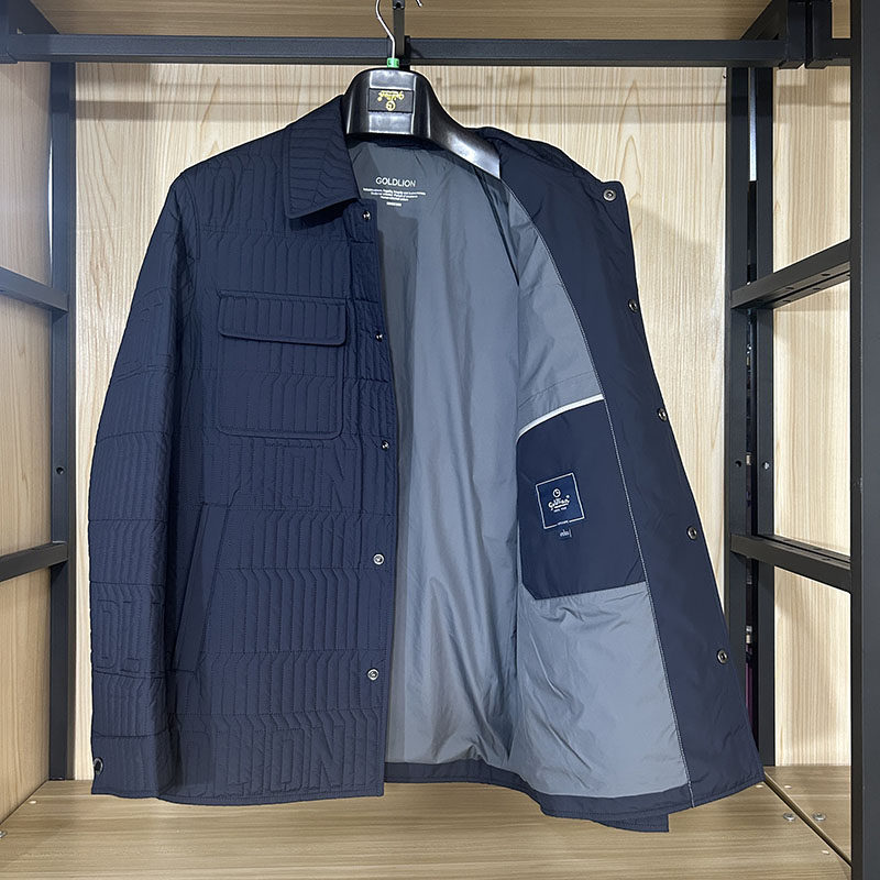 金利来男装棉服秋冬款翻领休闲常规外套MXSF29914218-95