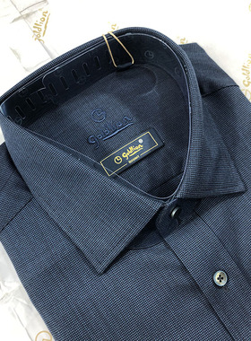 金利来男装长袖衬衫秋冬款常规版羊毛混纺衬衣MSL22231758-85