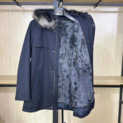 金利来男外套可拆狐狸毛领尼克服