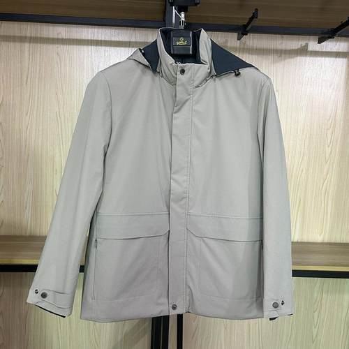 金利来男羽绒服白鹅绒可脱帽外套