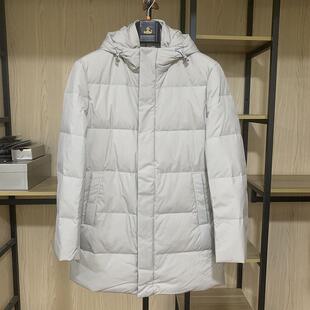 金利来男装羽绒服白鹅绒连帽中长外套MDS20141427-69