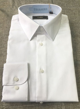 金利来商务男装新款长袖纯白色衬衫MSL19192801-00