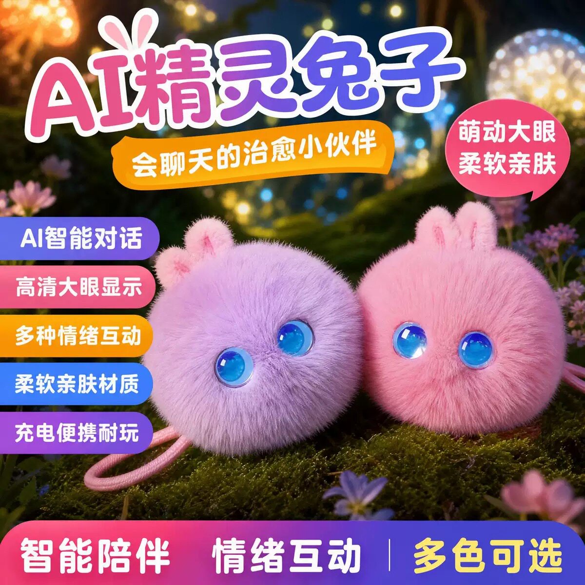 豆包ai智能对话机器人儿童玩具对话芙福崽仔桌面毛绒陪伴电子宠物